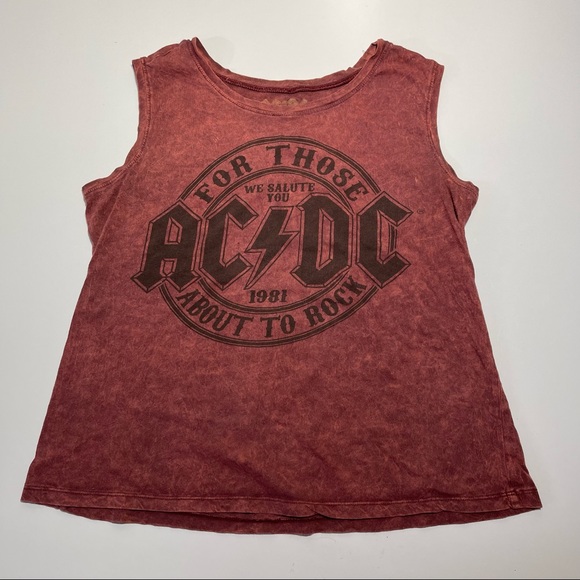 SOLD!!! ACDC Band Tee Tie Dye Tank Top Muscle Shirt T-shirt - Picture 7 of 10
